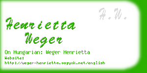 henrietta weger business card